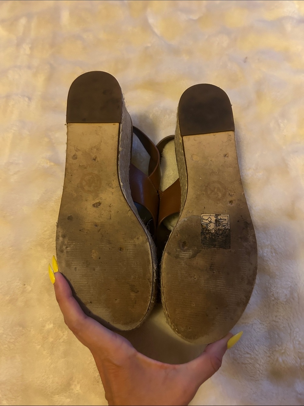 Michael Kors Brown Leather Platform Espadrille Sandals - Picture 4 of 4